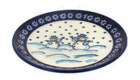 Polish Pottery Frosty Friend Dessert Plate