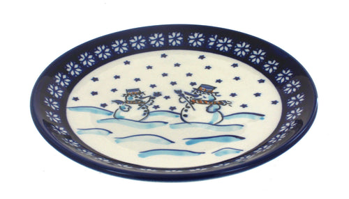 Polish Pottery Frosty Friend Dessert Plate