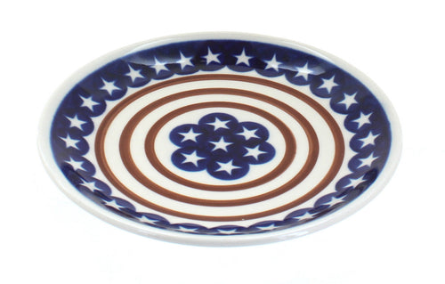 Polish Pottery Stars & Stripes Dessert Plate
