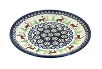 Polish Pottery Reindeer Pine Dessert Plate
