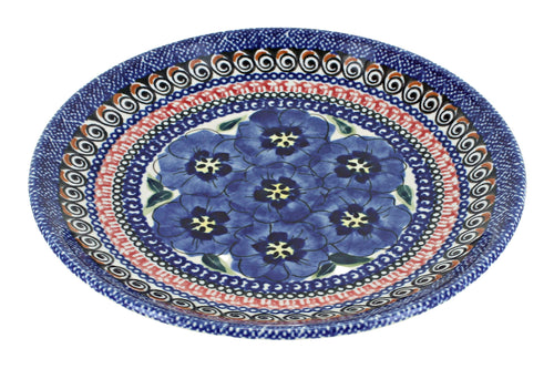 Polish Pottery Blue Art Dessert Plate
