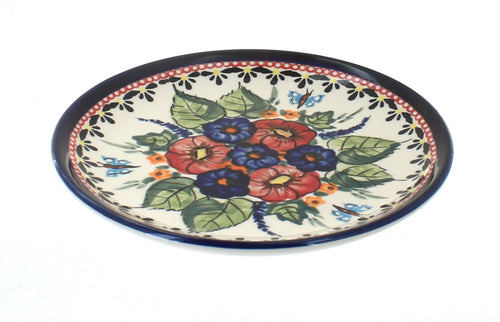 Polish Pottery Floral Butterfly Saucer