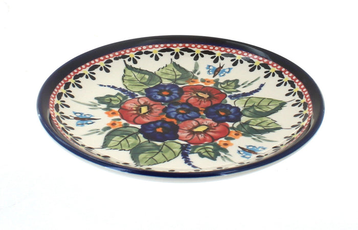 Polish Pottery Floral Butterfly Saucer