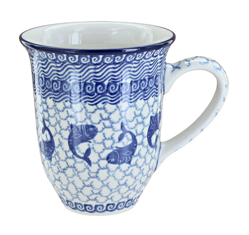 Polish Pottery Mosaic Beach Large Coffee Mug