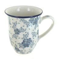Polish Pottery Blue Fleur Large Coffee Mug
