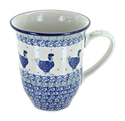 Polish Pottery Barnyard Rooster Large Coffee Mug
