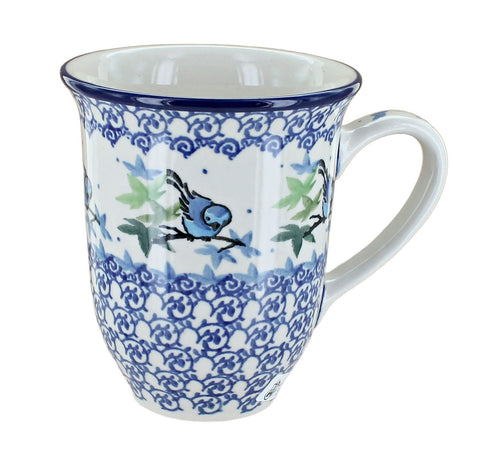 Polish Pottery Mockingbird Large Coffee Mug
