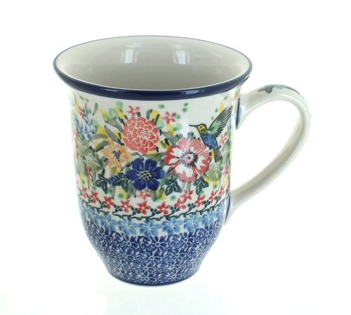 Polish Pottery Hummingbird Large Coffee Mug
