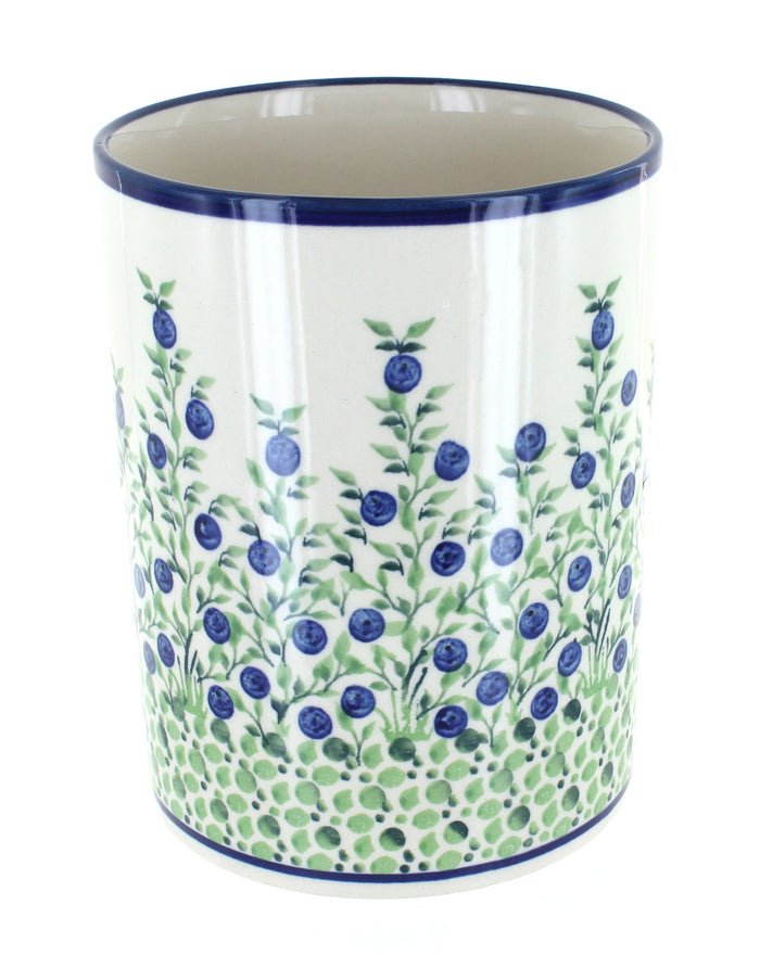 Polish Pottery Porcelain Vine Utensil Jar