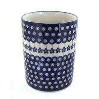 Polish Pottery Flowering Peacock Utensil Jar