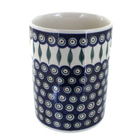 Polish Pottery Peacock Utensil Jar