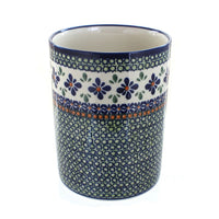 Polish Pottery Mosaic Flower Utensil Jar