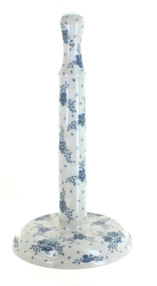 Polish Pottery Blue Fleur Paper Towel Holder