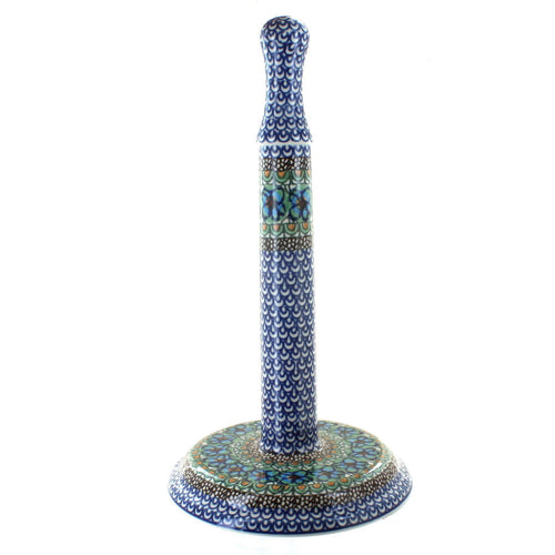 Polish Pottery Mardi Gras Paper Towel Holder