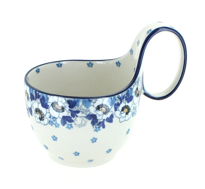 Polish Pottery Georgia Blue Soup Mug