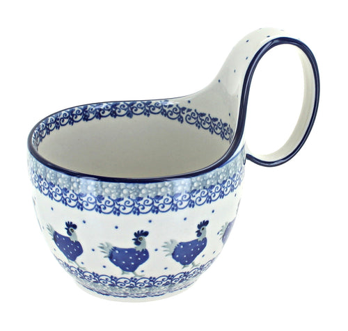 Polish Pottery Barnyard Rooster Soup Mug