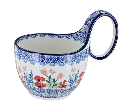 Polish Pottery Dreaming of Poppies Soup Mug