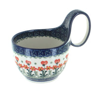 Polish Pottery Peach Posy Soup Mug