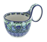 Polish Pottery Sapphire Fields Soup Mug