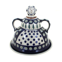 Polish Pottery Peacock Cheese Lady