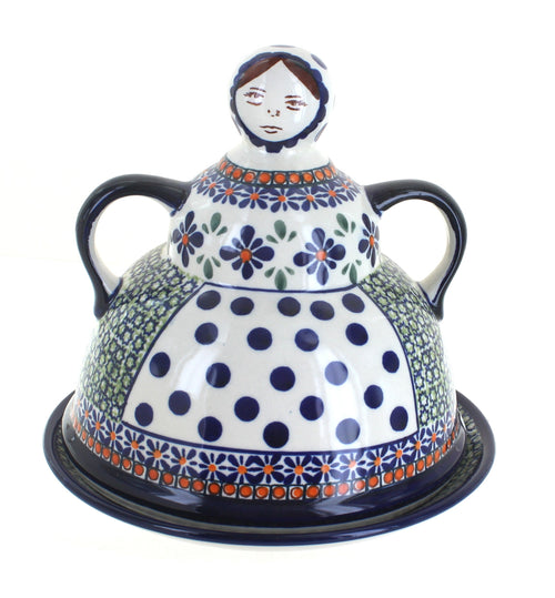 Polish Pottery Mosaic Flower Cheese Lady