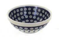 Polish Pottery Peacock Small Serving Bowl