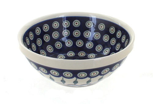 Polish Pottery Peacock Small Serving Bowl