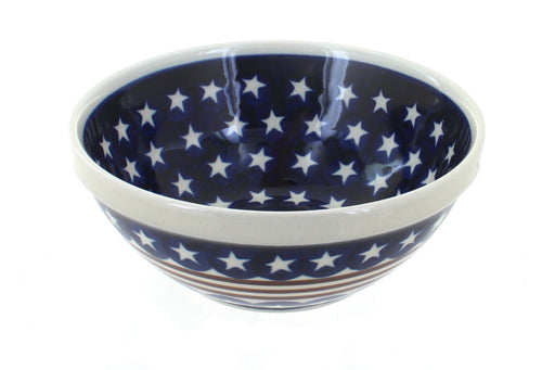 Polish Pottery Stars & Stripes Small Serving Bowl