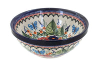Polish Pottery Floral Butterfly Small Serving Bowl