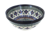 Polish Pottery Mosaic Flower Small Serving Bowl