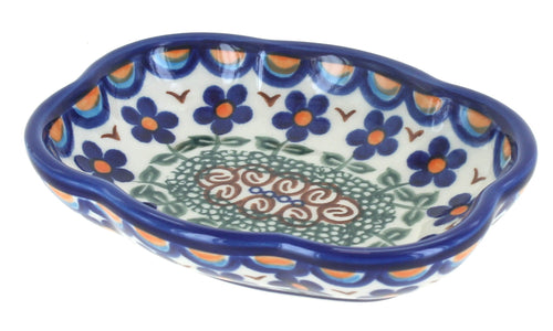 Polish Pottery Aztec Flower Soap Dish