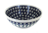 Polish Pottery Peacock Medium Serving Bowl