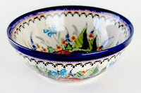Floral Butterfly Medium Serving Bowl Polish Pottery