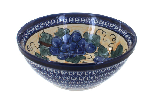 Polish Pottery Grapes Medium Serving Bowl