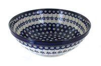 Polish Pottery Flowering Peacock Large Serving Bowl