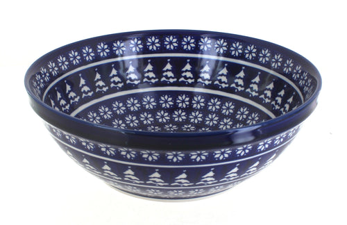 Polish Pottery Winter Nights Large Serving Bowl