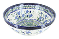 Polish Pottery Blue Tulip Large Serving Bowl