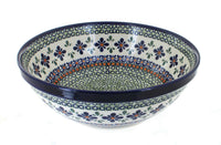 Polish Pottery Mosaic Flower Large Serving Bowl