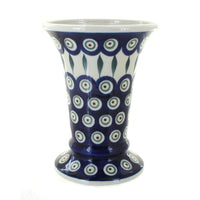 Polish Pottery Peacock Small Vase