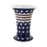 Polish Pottery Stars & Stripes Small Vase
