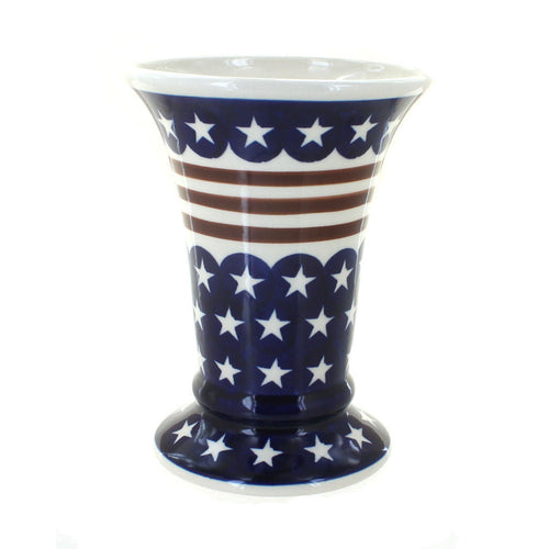 Polish Pottery Stars & Stripes Small Vase