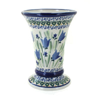 Polish Pottery Blue Tulip Small Vase