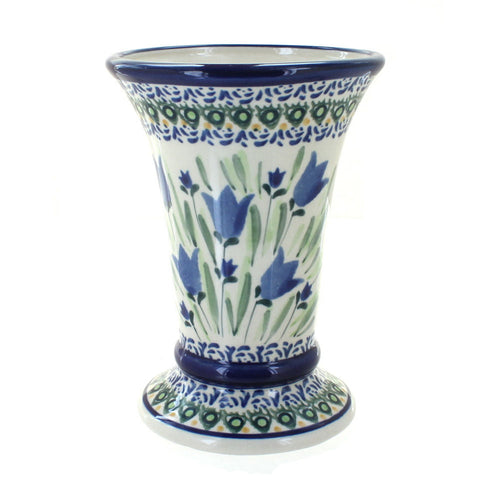 Polish Pottery Blue Tulip Small Vase