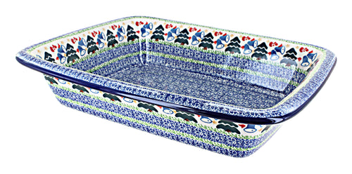 Winter Bells Medium Rectangular Baker Polish Pottery