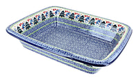Polish Pottery Winter Bells Medium Rectangular Baker