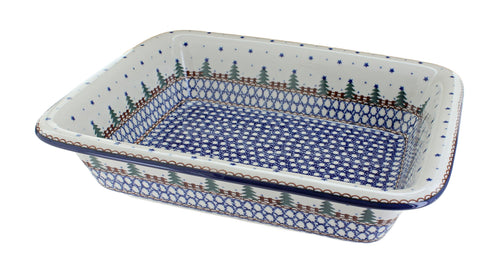 Polish Pottery Rustic Pines Medium Rectangular Baker