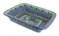Polish Pottery Sapphire Fields Medium Rectangular Baker