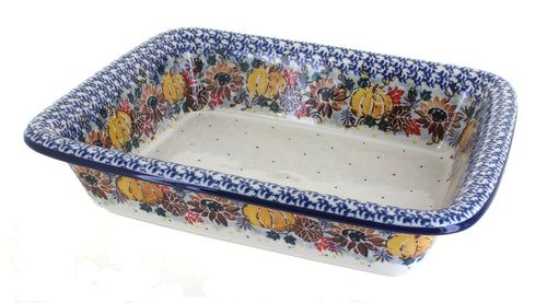 Polish Pottery Harvest Bounty Medium Rectangular Baker