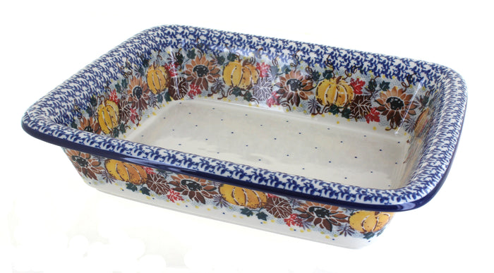 Polish Pottery Harvest Bounty Medium Rectangular Baker
