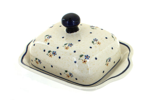 Polish Pottery Country Meadow Square Butter Dish